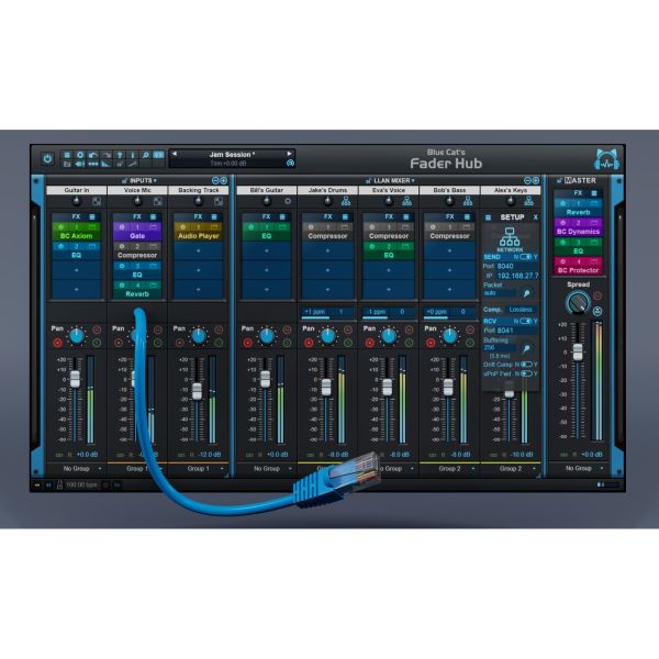 Blue Cat Fader Hub - Netzwerk-Mischpult für gemeinsames Spielen - Download