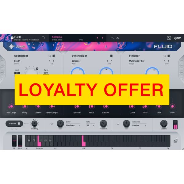 UJAM FLUID Loyalty Offer - Melodic-Techno-Synthesizer für Arpeggios und Stabs - Download