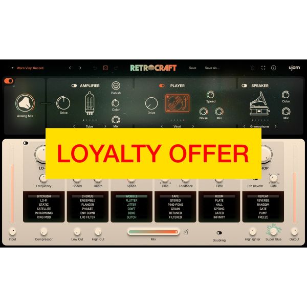 UJAM RETROCRAFT Loyalty Offer - Retro-Effekt mit Vintage-Gerätekette und Multi-Effekten - Download