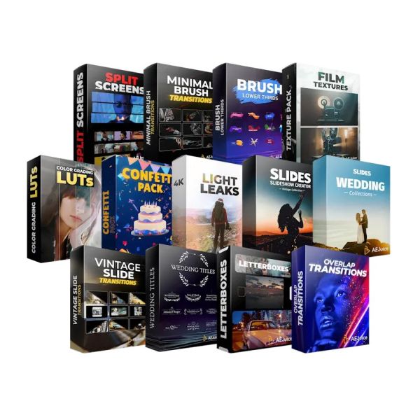 AEJuice Wedding Bundle - Effekt- und Titelpaket für Hochzeitsvideos - Download