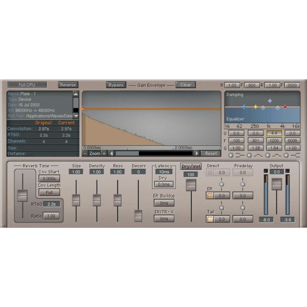 Waves IR1 Convolution Reverb - Faltungshall mit über 2000 Räumen - Download