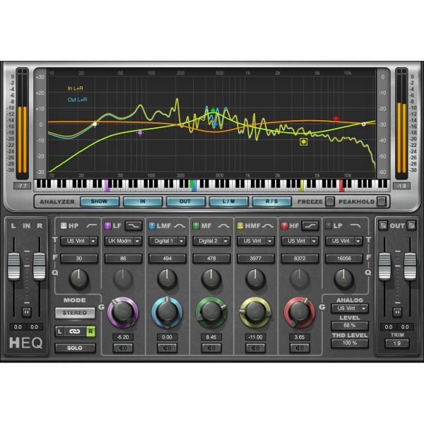Waves H-EQ Hybrid Equalizer - Hybrid-Equalizer mit sieben Pultcharakteren - Download