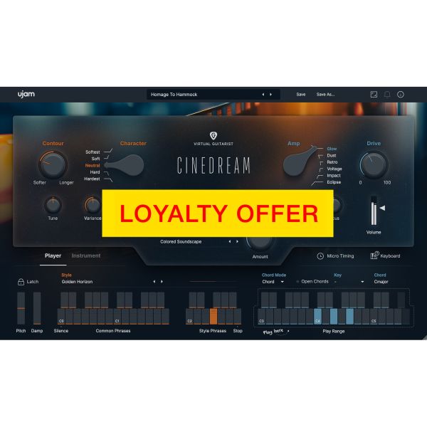 UJAM CINEDREAM Loyalty Offer - virtueller Gitarrist für cineastische Klangflächen - Download