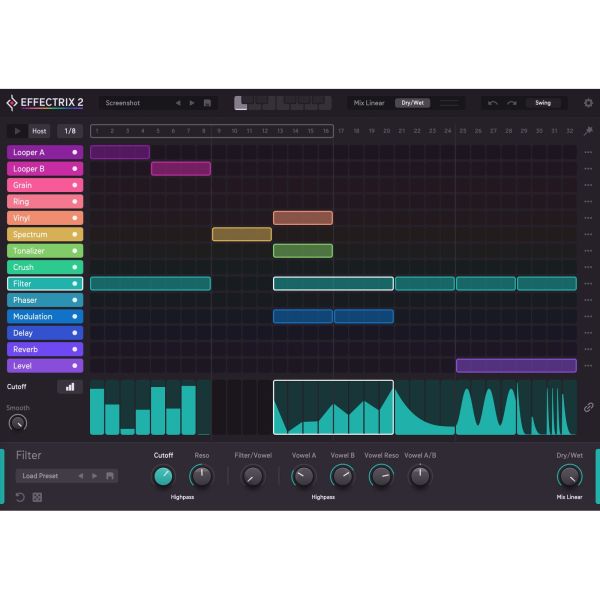 Sugar Bytes Effectrix2 - Multieffekt-Sequenzer mit 14 Effekten - Download