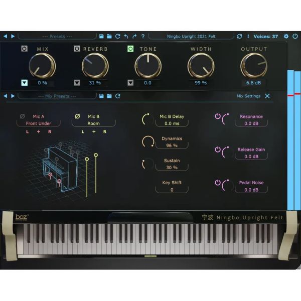 Boz Ningbo Felt 2021 Pro - virtuelles Klavier mit Filzklang - Download
