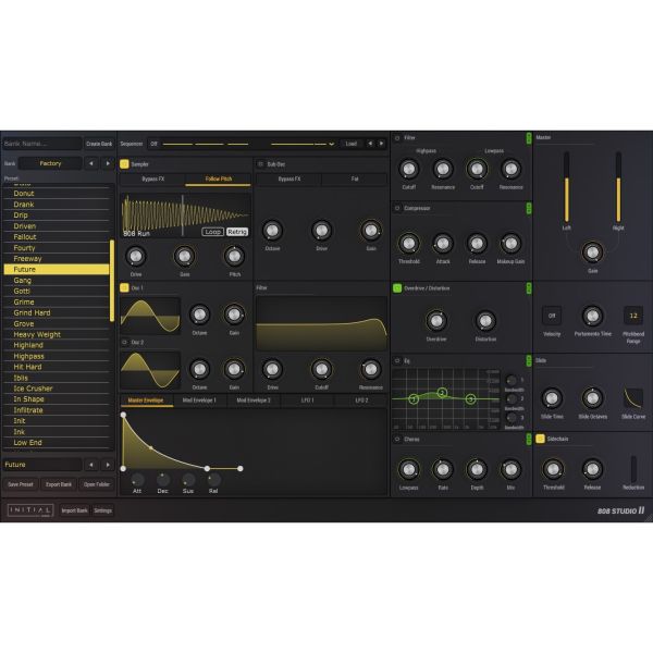 Initial Audio 808 Studio II - 808-Bass-Synthesizer mit Sequencer und Sampler - Download