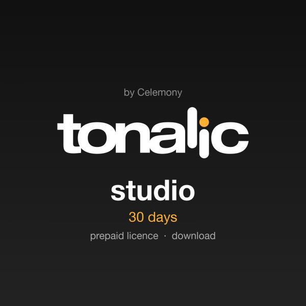 Celemony Tonalic studio, prepaid for 30 days - echte Studiomusiker plus Klangformung und Refine, 30 Tage Prepaid-Lizenz - Download