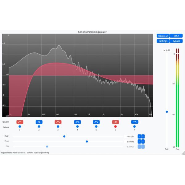 Sonoris Parallel Equalizer - parametrischer EQ mit parallelen Bändern - Download