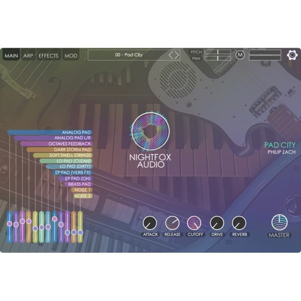 Nightfox Audio Pad City - virtuelles Instrument mit analog bearbeiteten Flächenklängen - Download