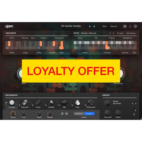 UJAM Groovemate LATIGO Loyalty Offer - virtueller Latin-Percussionist mit 460 Phrasen - Download