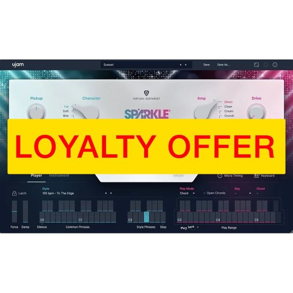 UJAM SPARKLE 2 Loyalty Offer - virtueller E-Gitarrist von Funk bis Indie-Rock - Download