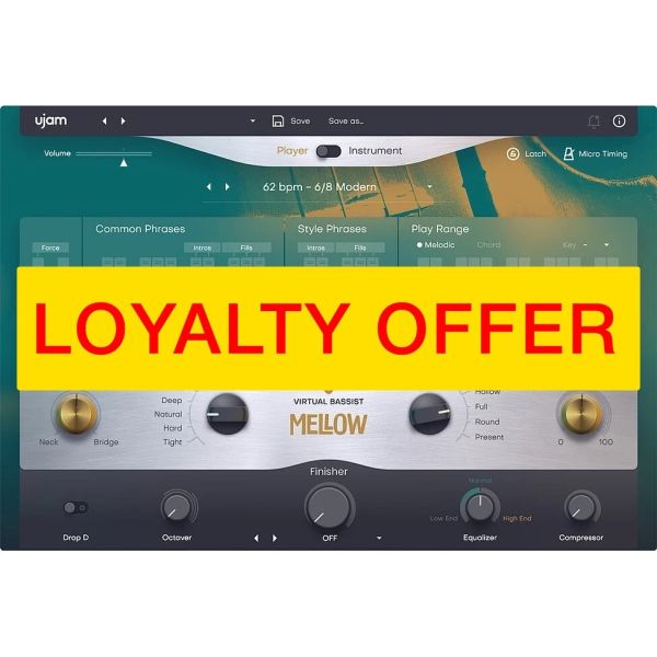 UJAM MELLOW 2 Loyalty Offer - virtueller Kontrabassist für Jazz, Soul und Hip-Hop - Download