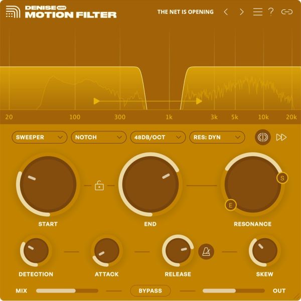 Denise Audio Motion Filter - dynamisches Filter mit Envelope Follower und LFO - Download