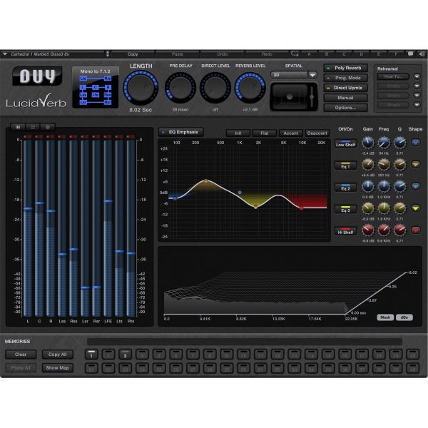 DSpatial LucidVerb - Hybrid-Faltungshall mit Raummodellen bis 7.1.2 - Download