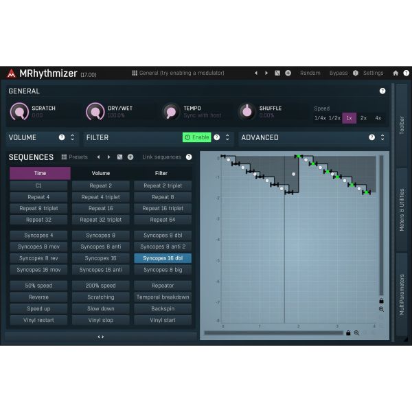 Melda MRhythmizer - Sequenzer-Effekt für Gating, Glitches und Scratching - Download