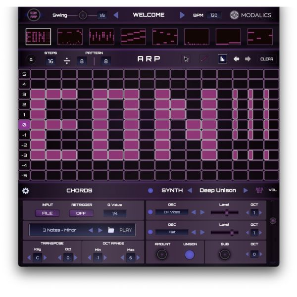 Modalics EON-Arp - Arpeggiator mit Noten-Raster und Mini-Synth - Download