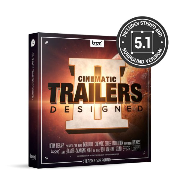Boom Cinematic Trailers Designed 2 SURROUND - Sound-Bibliothek mit Trailer-Effekten in Stereo und 5.1 - Download