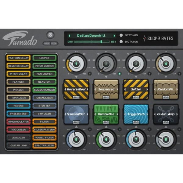 Sugar Bytes Turnado - Echtzeit-Multieffekt mit acht Effekt-Reglern - Download
