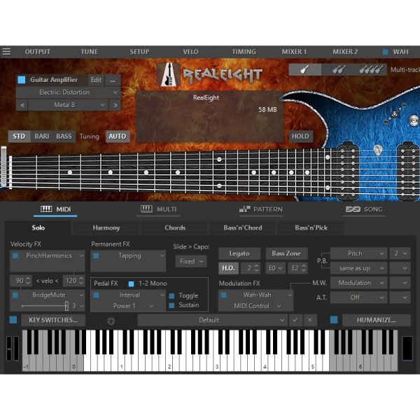 MusicLab RealEight 6 - virtuelle 8-saitige E-Gitarre - Download