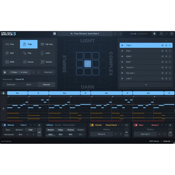 EVAbeat Melody Sauce 3 - KI-Plug-in für Melodien, Akkorde und Basslines - Download