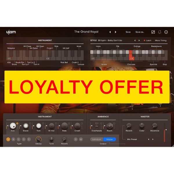 UJAM LEGEND Loyalty Offer - virtueller Schlagzeuger mit trockenem 70er-Sound - Download