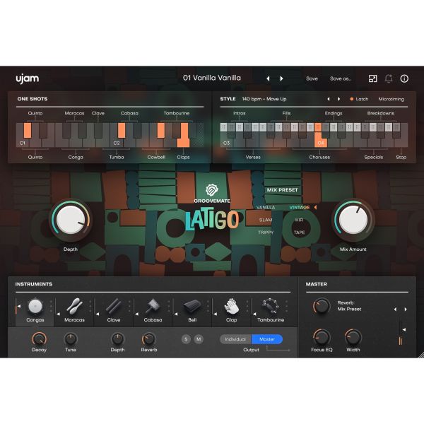 UJAM Groovemate LATIGO - virtueller Latin-Percussionist mit 460 Phrasen - Download