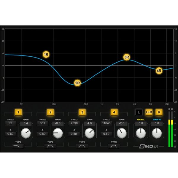 Waves eMo Q4 Equalizer - paragrafischer 4-Band-EQ für den Live-Einsatz - Download