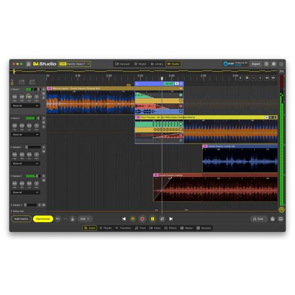 DJ.Studio Pro + Stems - DAW für DJ-Mixe mit KI-Stem-Trennung - Download