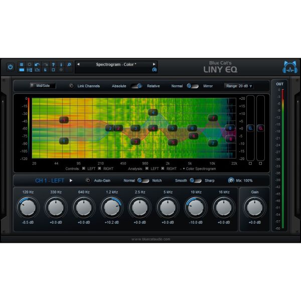 Blue Cat LinyEQ - linearphasiger 8-Band-Equalizer - Download