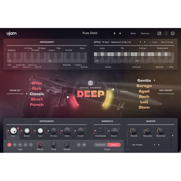 UJAM DEEP - virtueller Schlagzeuger für Soul und Funk - Download