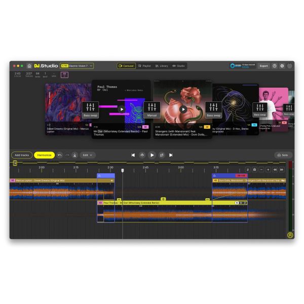 DJ.Studio Pro - DAW für DJ-Mixe mit Sample-Spuren und WAV-Export - Download