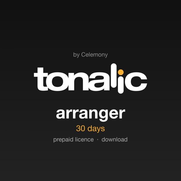 Celemony Tonalic arranger, prepaid for 30 days - echte Studiomusiker für Ihren Song, 30 Tage Prepaid-Lizenz - Download