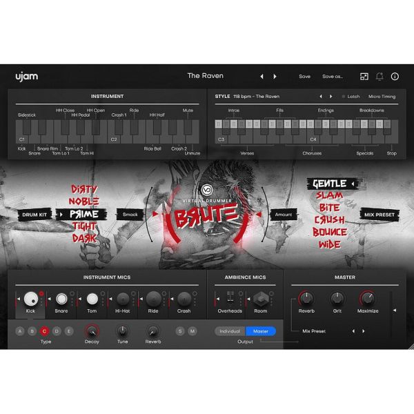 UJAM BRUTE - virtueller Schlagzeuger für Grunge bis Nu Metal - Download