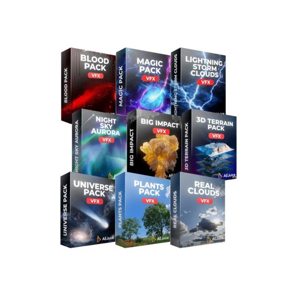 AEJuice Film VFX Bundle - Kino-Effektpaket mit Explosionen, Wolken und Magie - Download
