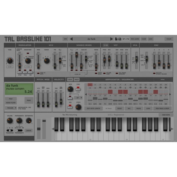 TAL BassLine-101 - Bass-Synthesizer nach Vorbild des SH-101 - Download