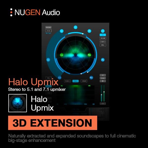 NUGEN Halo Upmix 3D extension - Erweiterung für Upmix bis 7.1.2 und Ambisonics - Download
