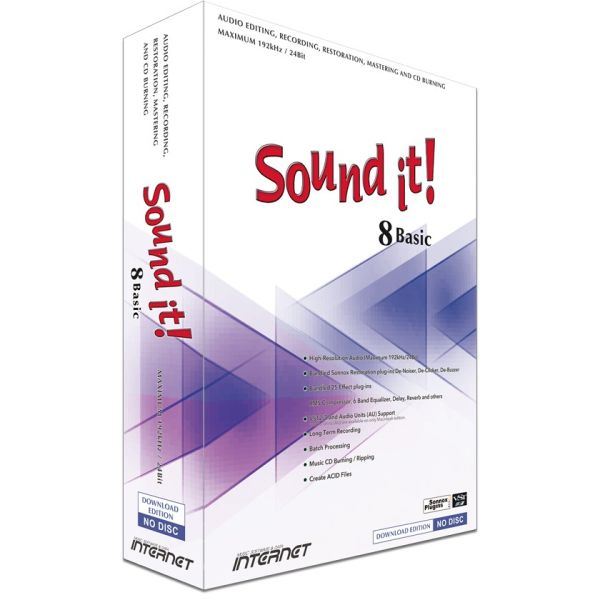 Internet Co. Sound it! 8 Basic - PC - Audio-Editor für Aufnahme, Bearbeitung und Mastering - Download