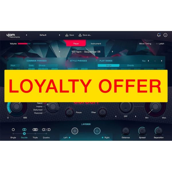 UJAM CARBON Loyalty Offer - virtuelle 8-saitige Gitarre mit Sounddesign-Klängen - Download