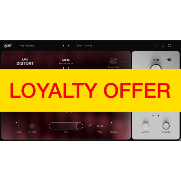 UJAM UFX DISTORT Loyalty Offer - Verzerrer mit 20 Modi von analog bis digital - Download
