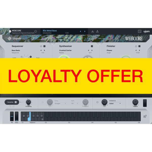 UJAM WEBCORE Loyalty Offer - digitaler Synthesizer für Glitch Pop und Hyperpop - Download