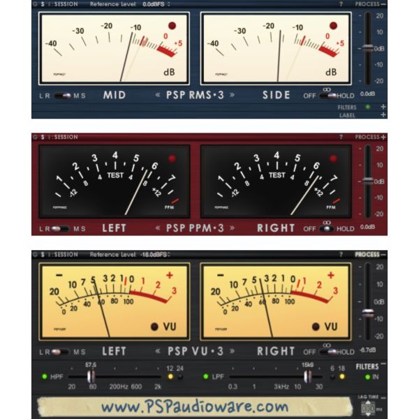PSP TripleMeter - VU-, RMS- und PPM-Meter in einem Plug-in - Download